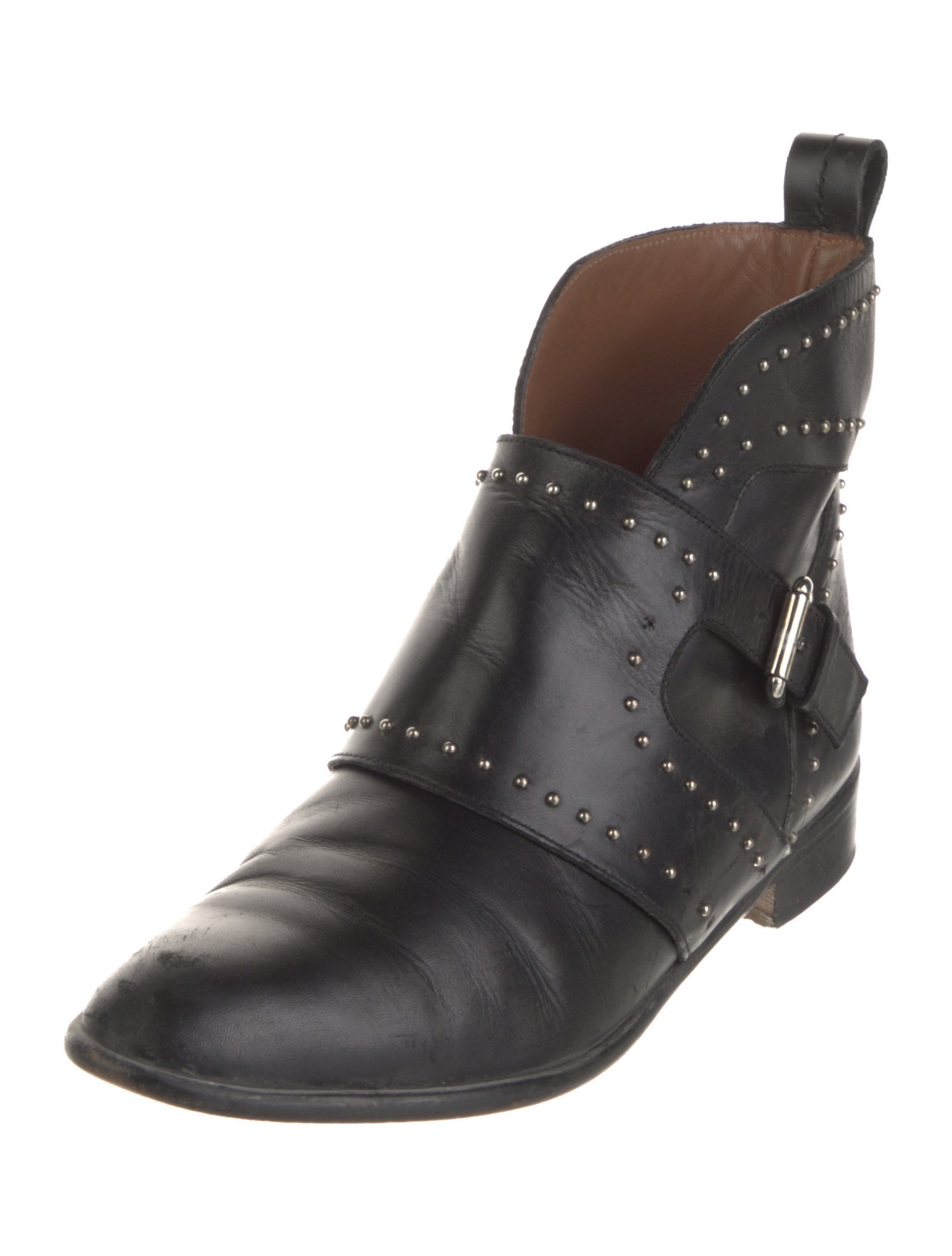 Emporio Armani Leather Studded Accents Boots