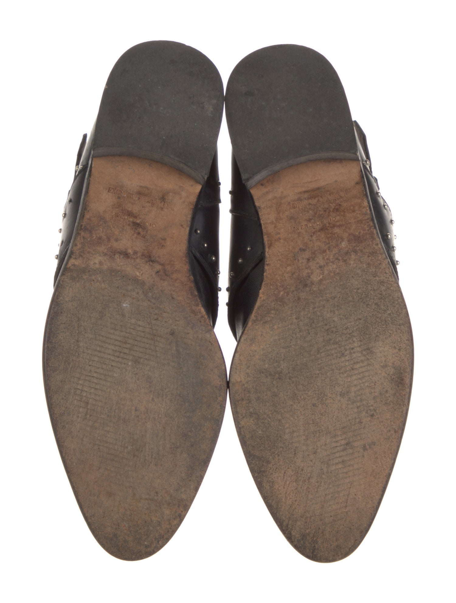 Emporio Armani Leather Studded Accents Boots