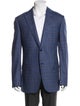 Emporio Armani Virgin Wool Plaid Print Blazer