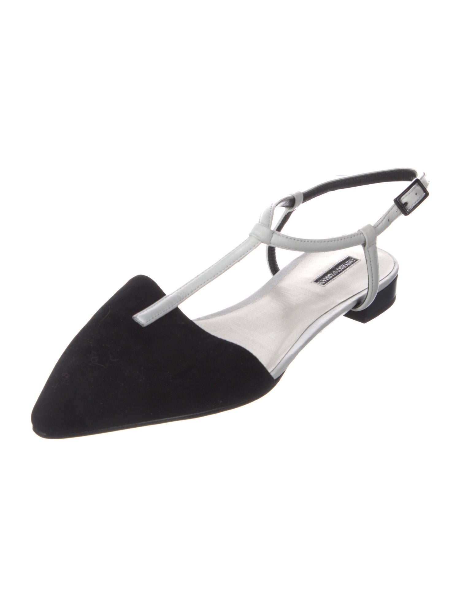 Emporio Armani Suede Slingback Flats