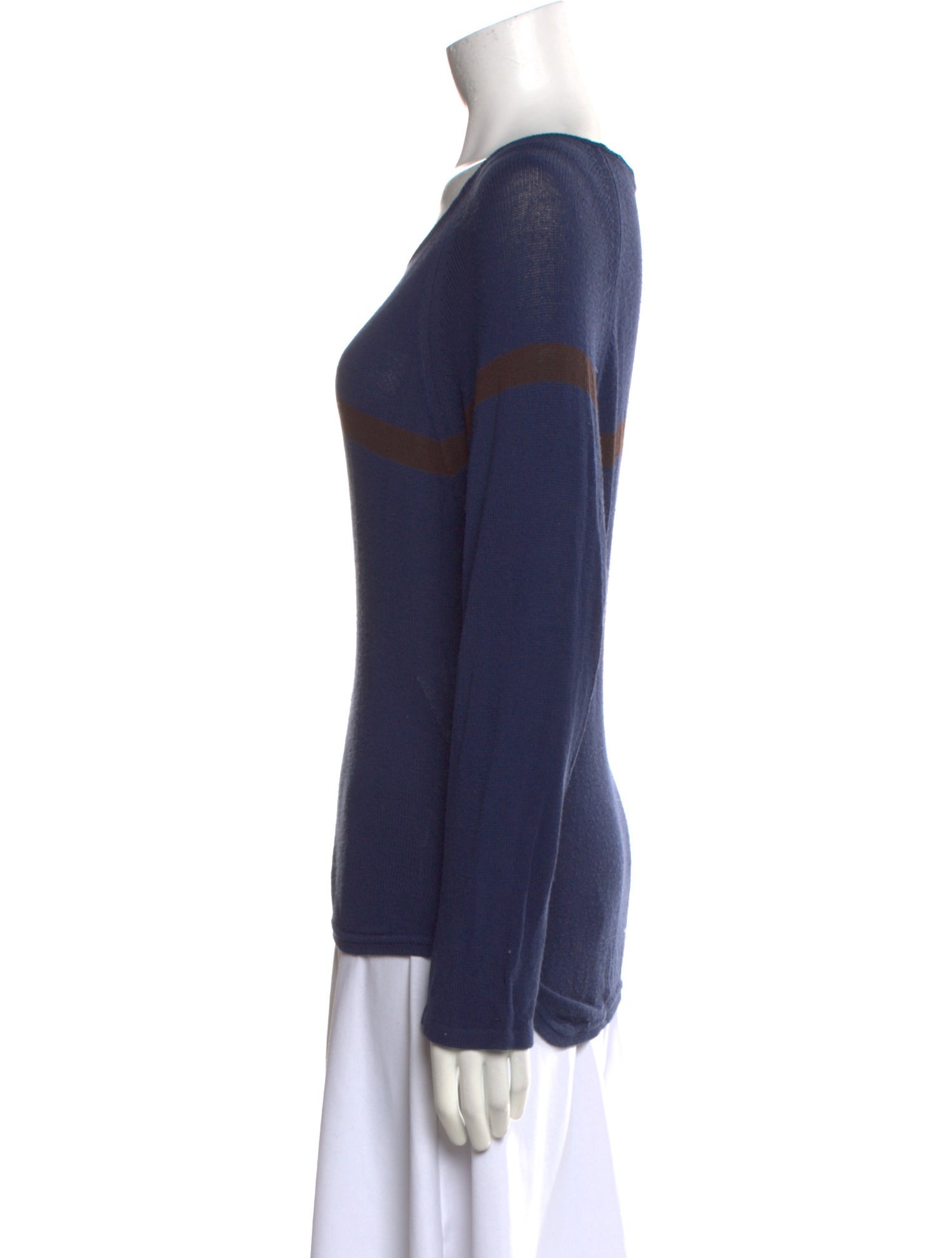 Emporio Armani Striped Scoop Neck Sweater