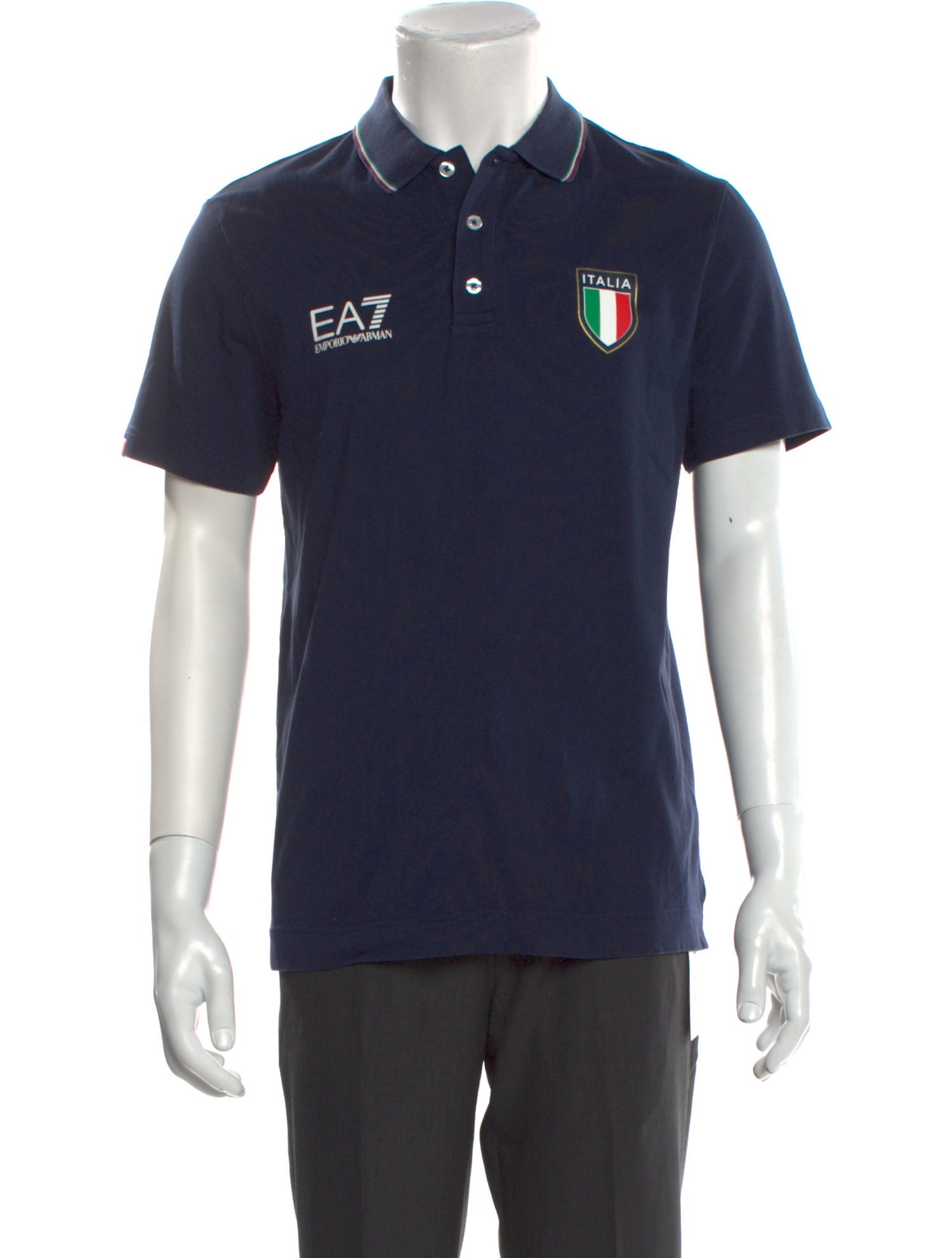 Emporio Armani Graphic Print Crew Neck Polo Shirt