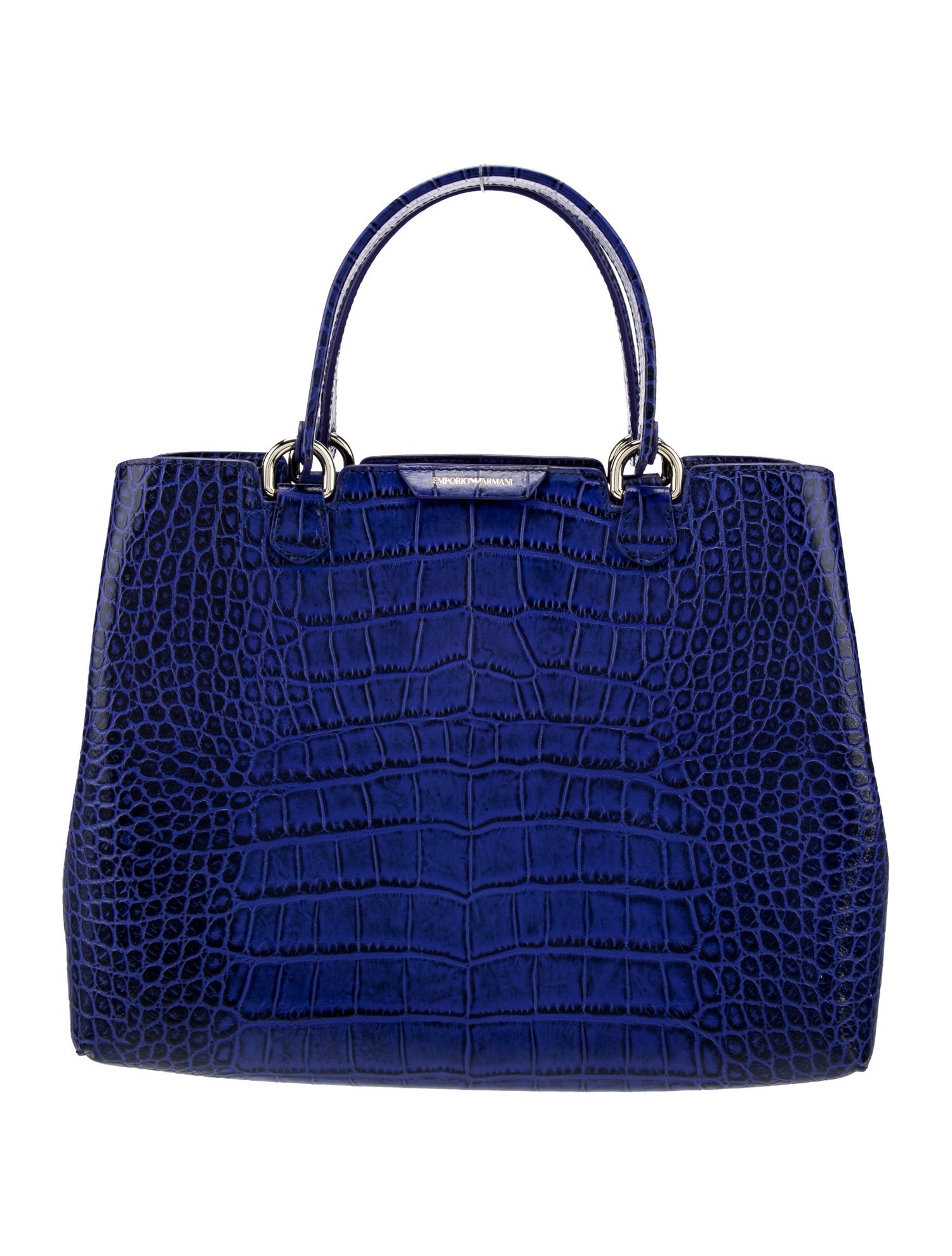 Emporio Armani Embossed Leather Top Handle Bag