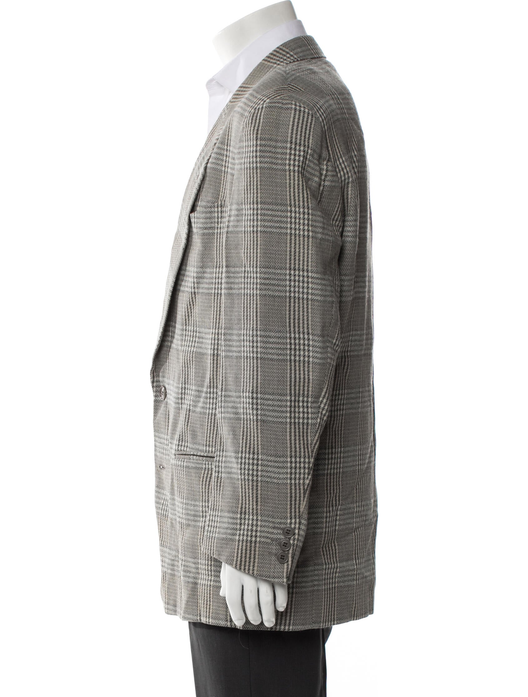 Emporio Armani Virgin Wool Plaid Print Sport Coat