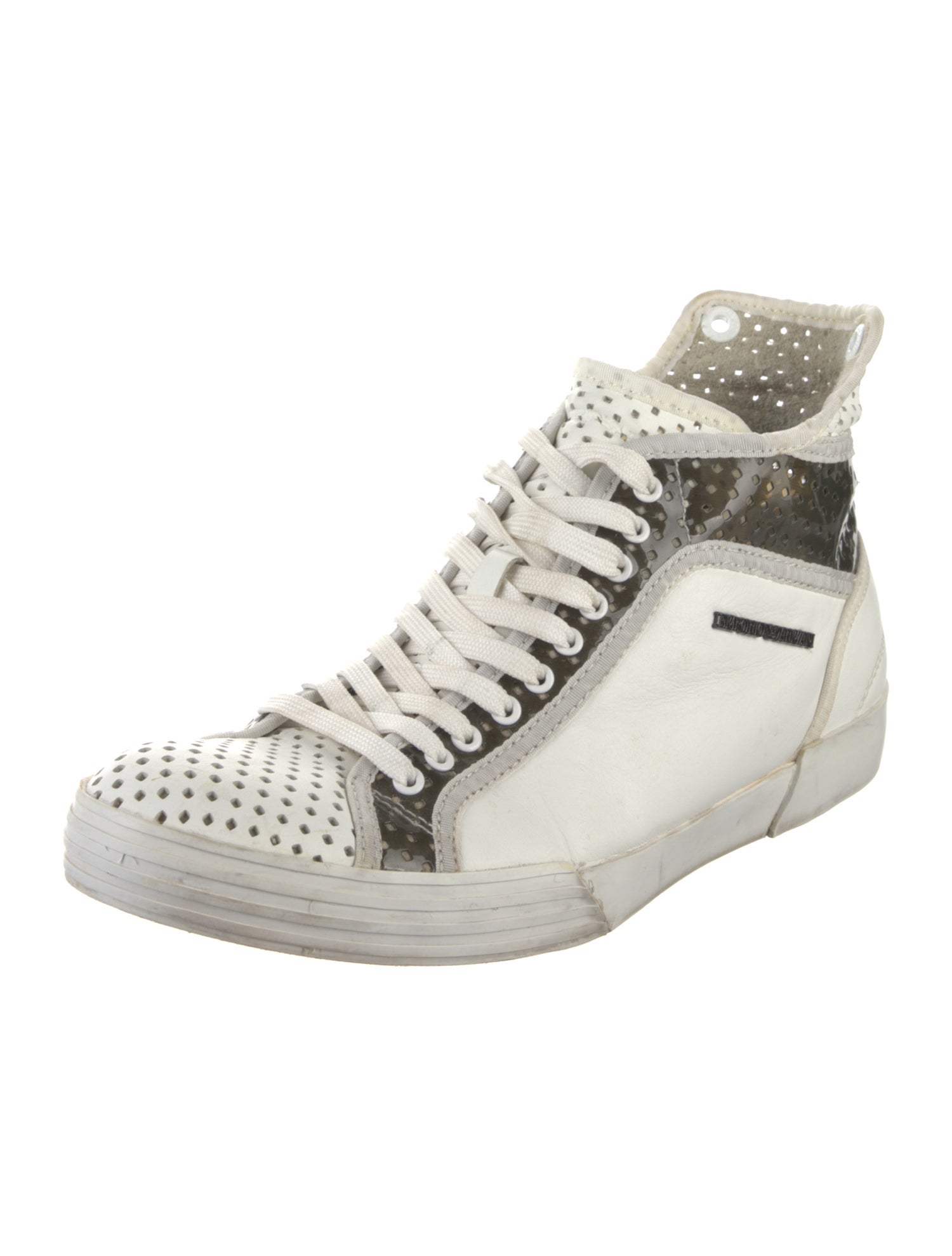 Emporio Armani Leather Colorblock Pattern Sneakers