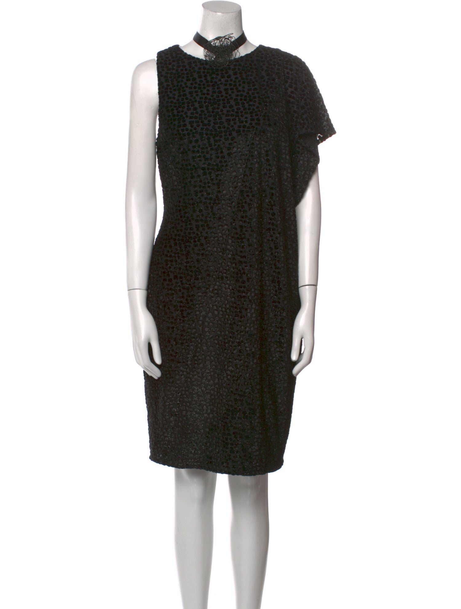 Emporio Armani Mock Neck Knee-Length Dress