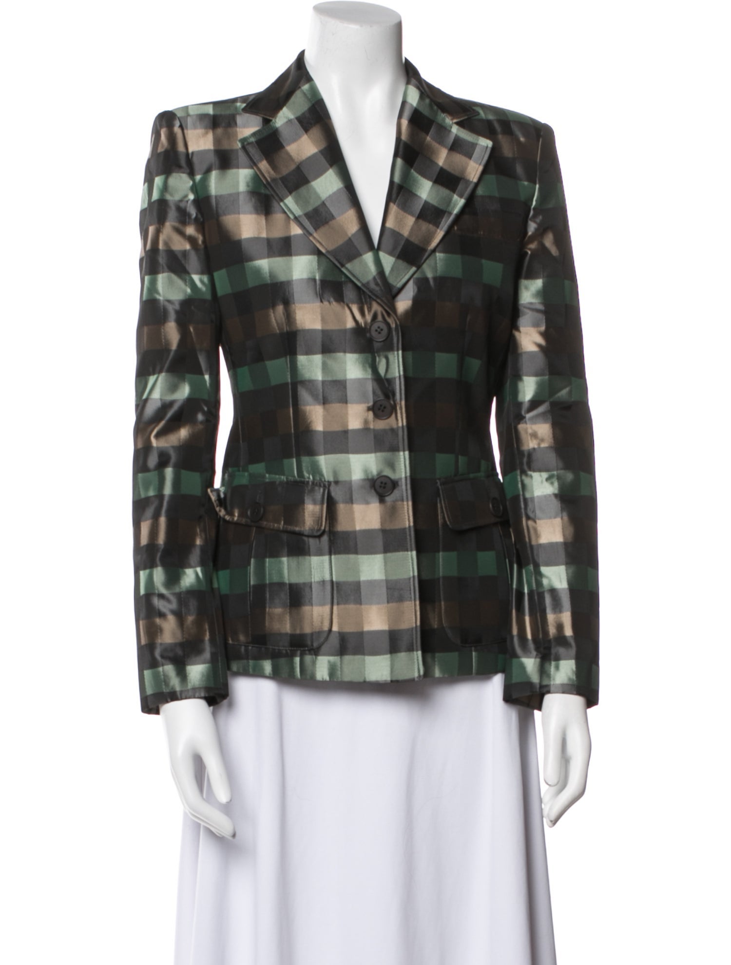 Emporio Armani Plaid Print Blazer