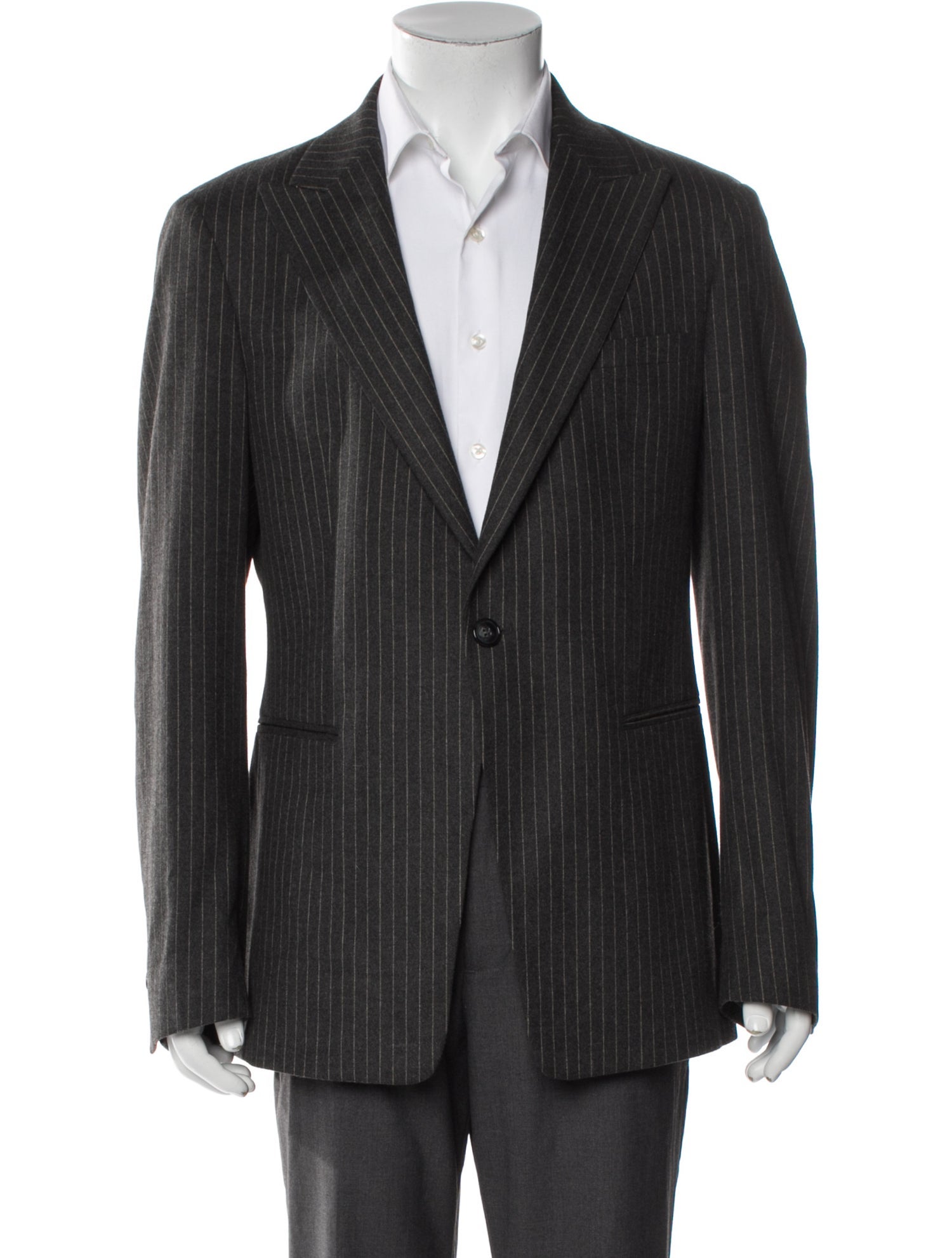 Emporio Armani Striped Embroidered Accent Blazer