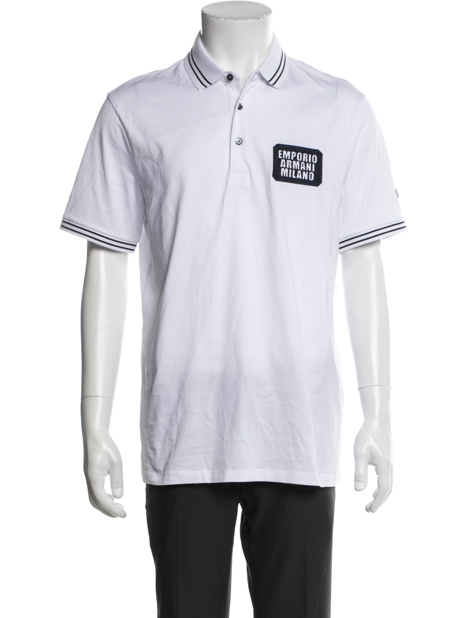 Emporio Armani Graphic Print Crew Neck Polo Shirt w/ Tags