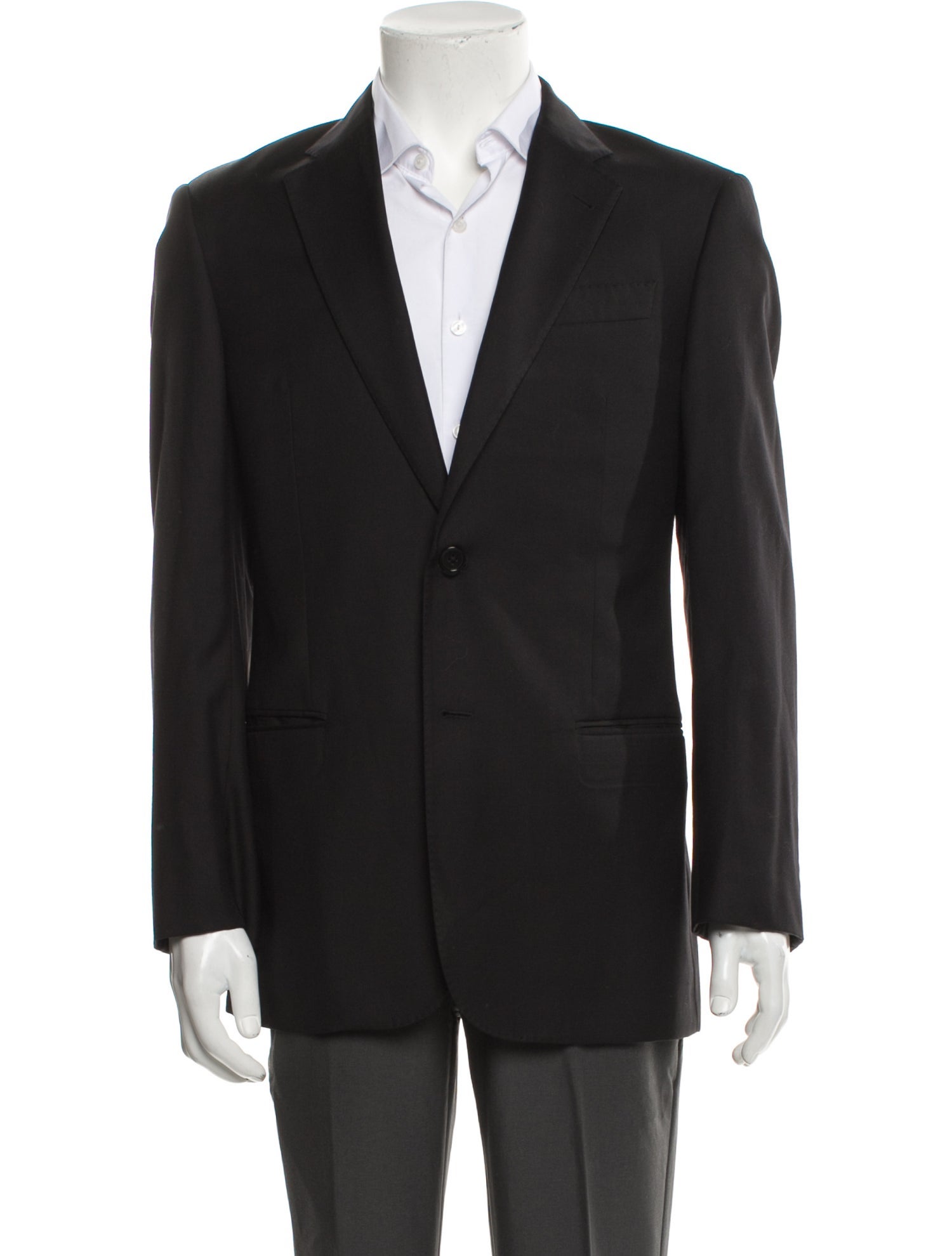Emporio Armani Virgin Wool Embroidered Accent Blazer
