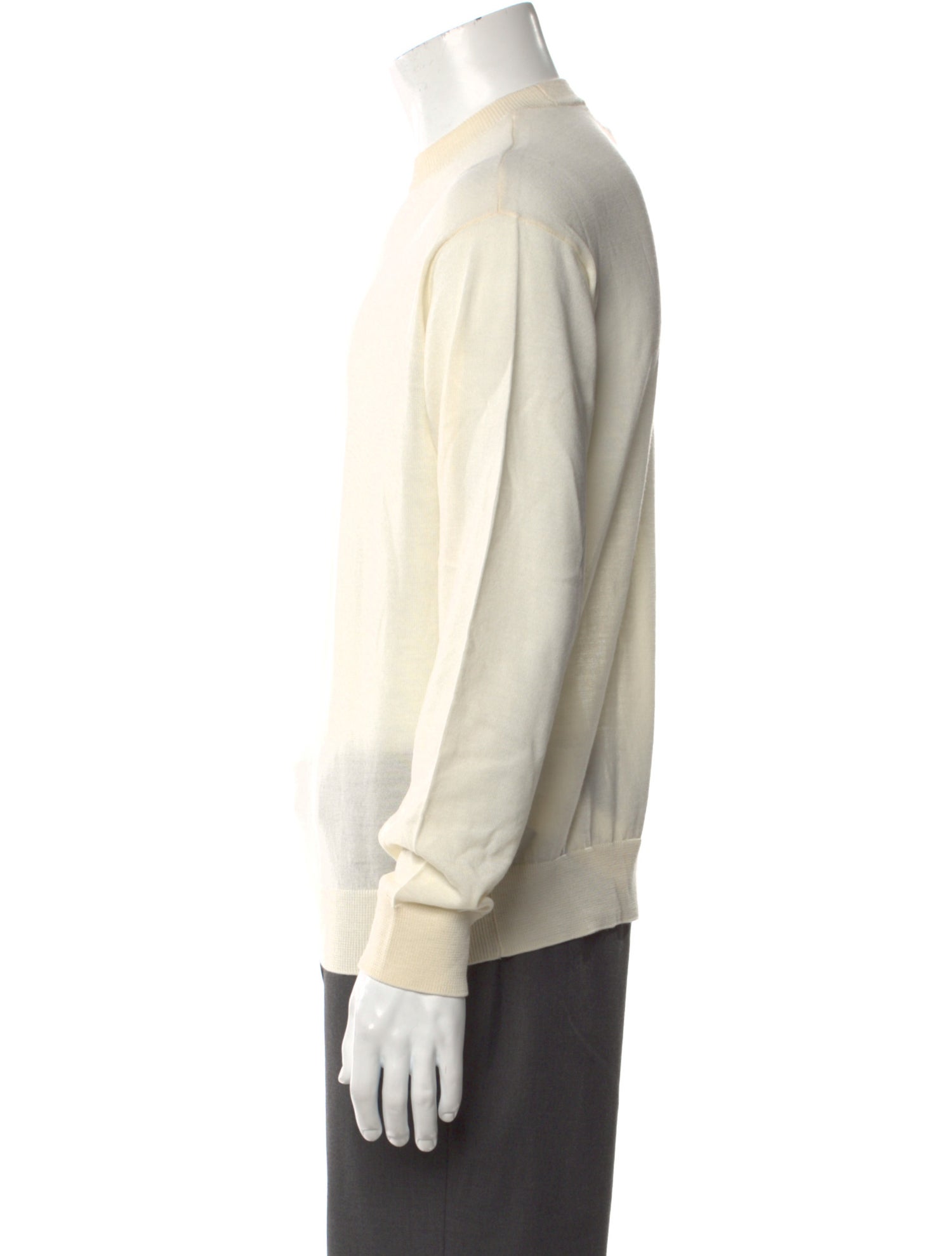 Emporio Armani Virgin Wool Crew Neck Polo Sweater