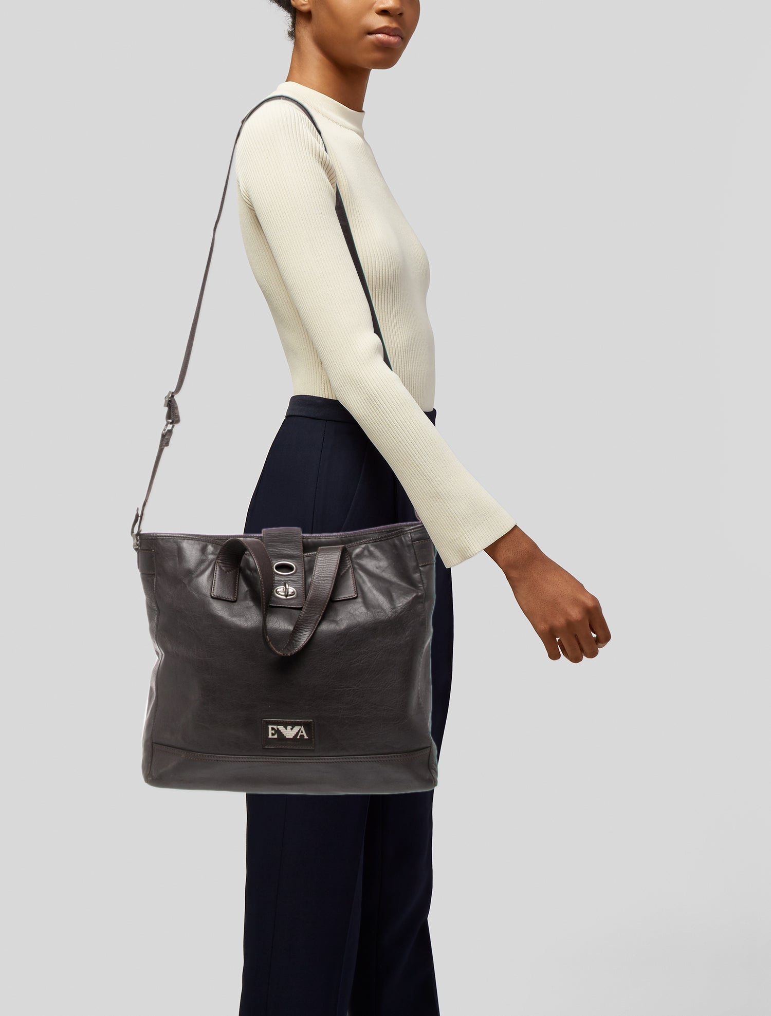 Emporio Armani Leather Top Handle Bag