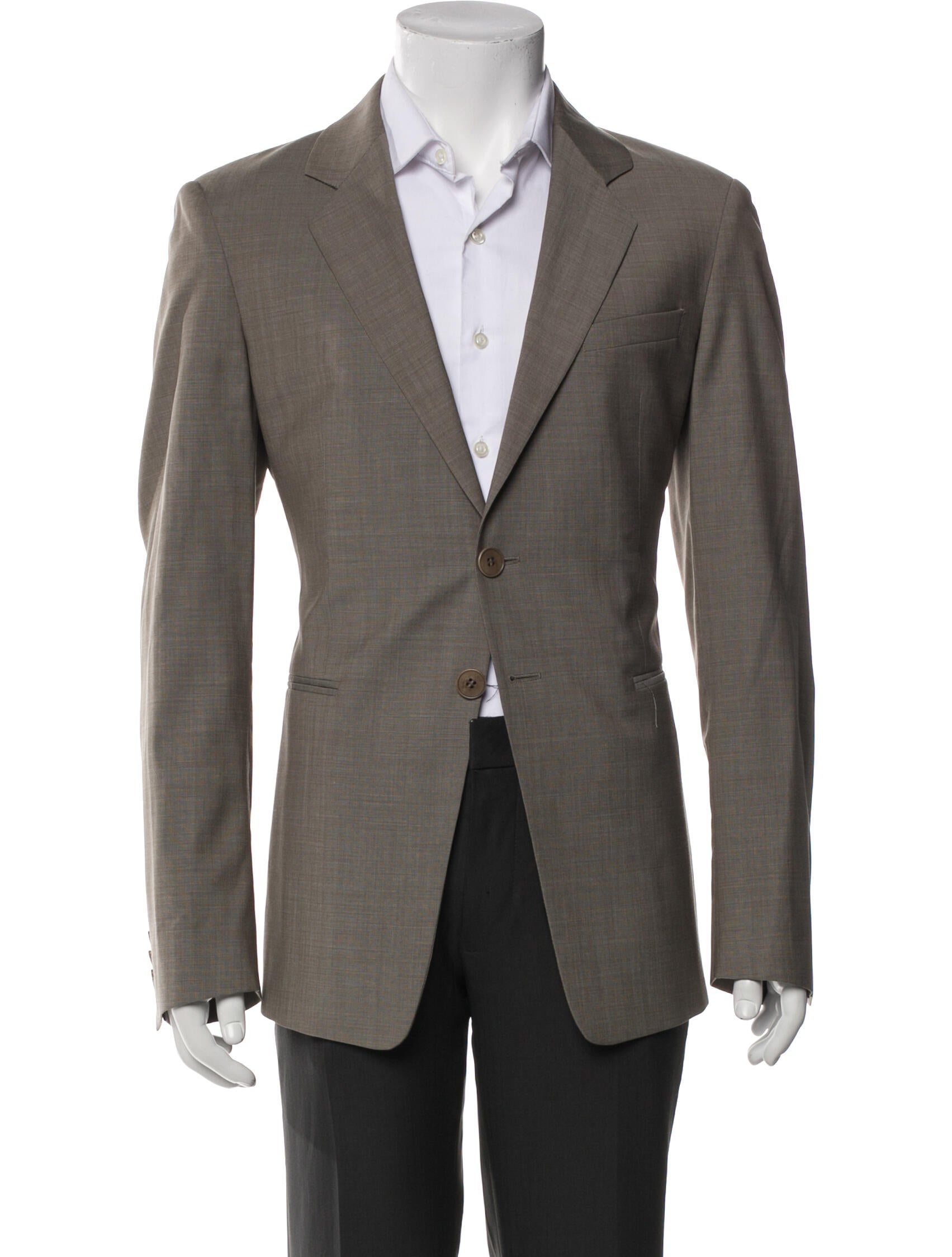 Emporio Armani Virgin Wool Raw-Edge Trim Blazer
