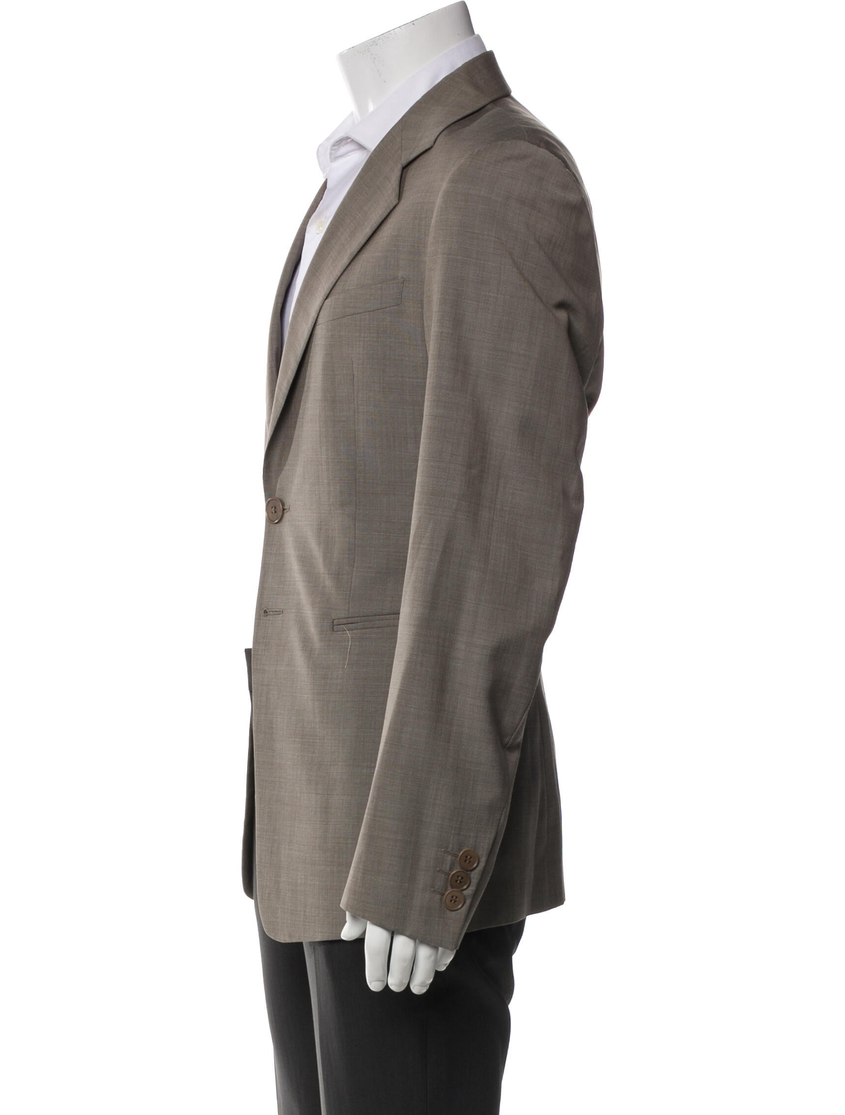 Emporio Armani Virgin Wool Raw-Edge Trim Blazer