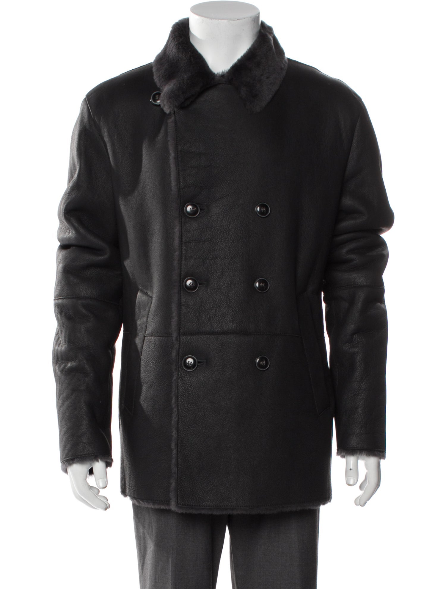 Emporio Armani Shearling Peacoat