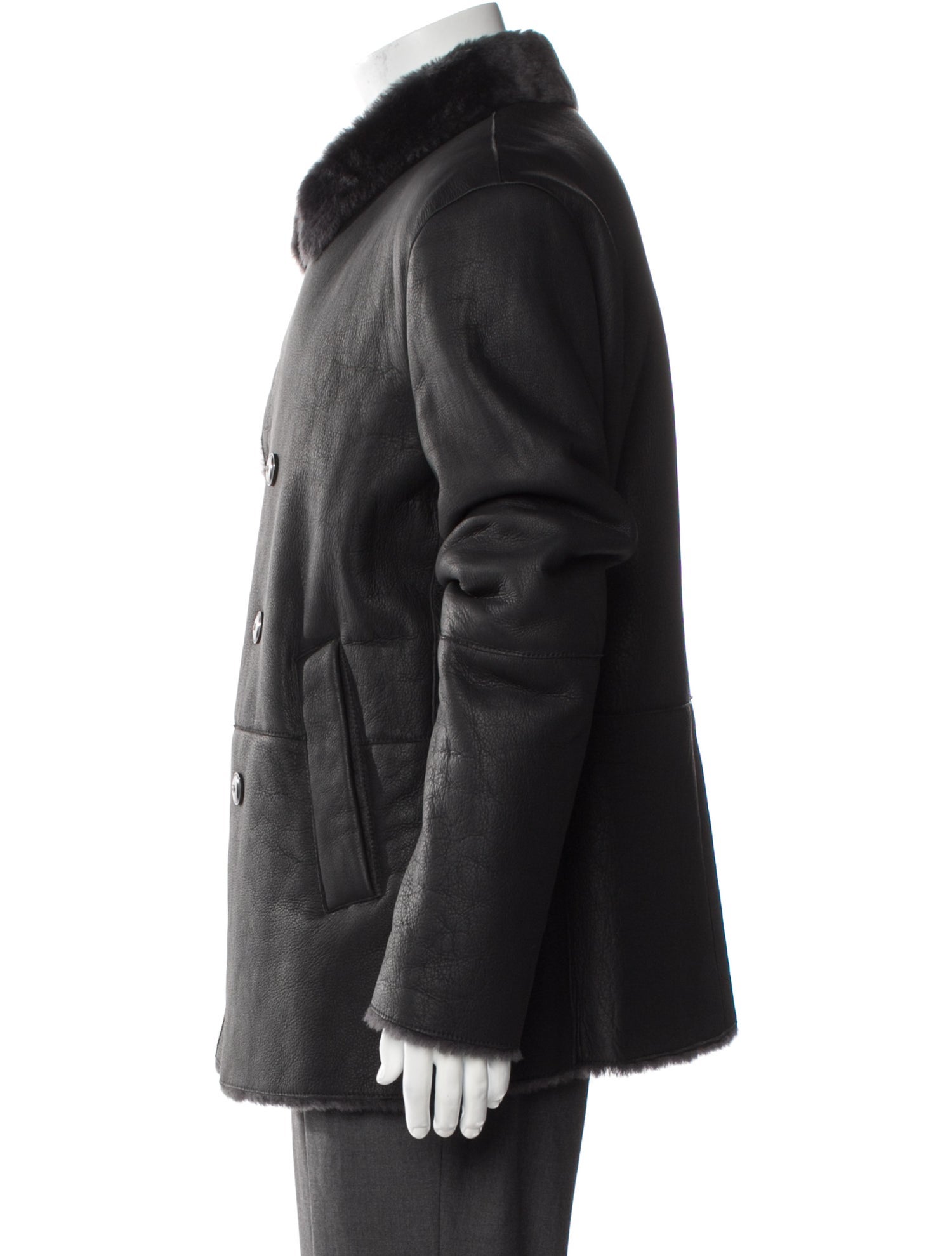 Emporio Armani Shearling Peacoat