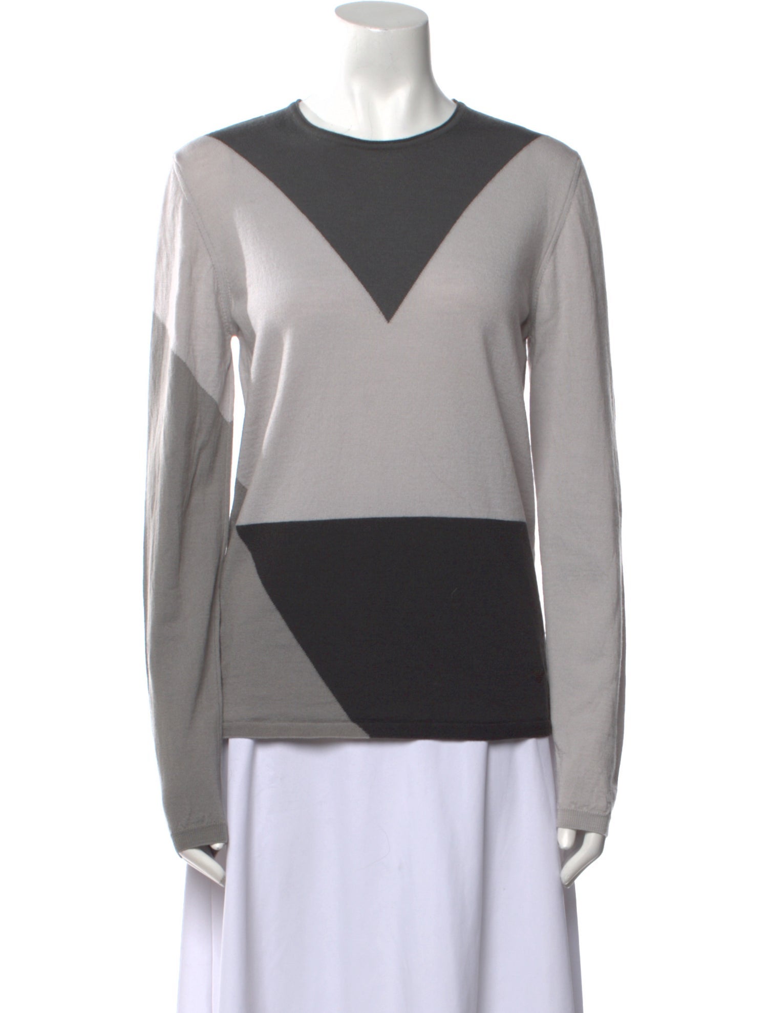 Emporio Armani Silk Colorblock Pattern Sweater