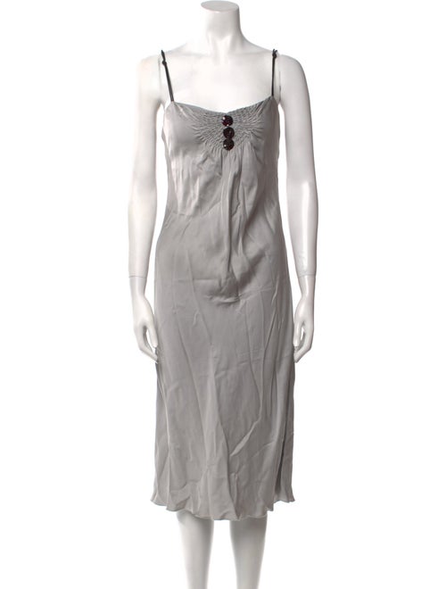 Emporio Armani Square Neckline Midi Length Dress