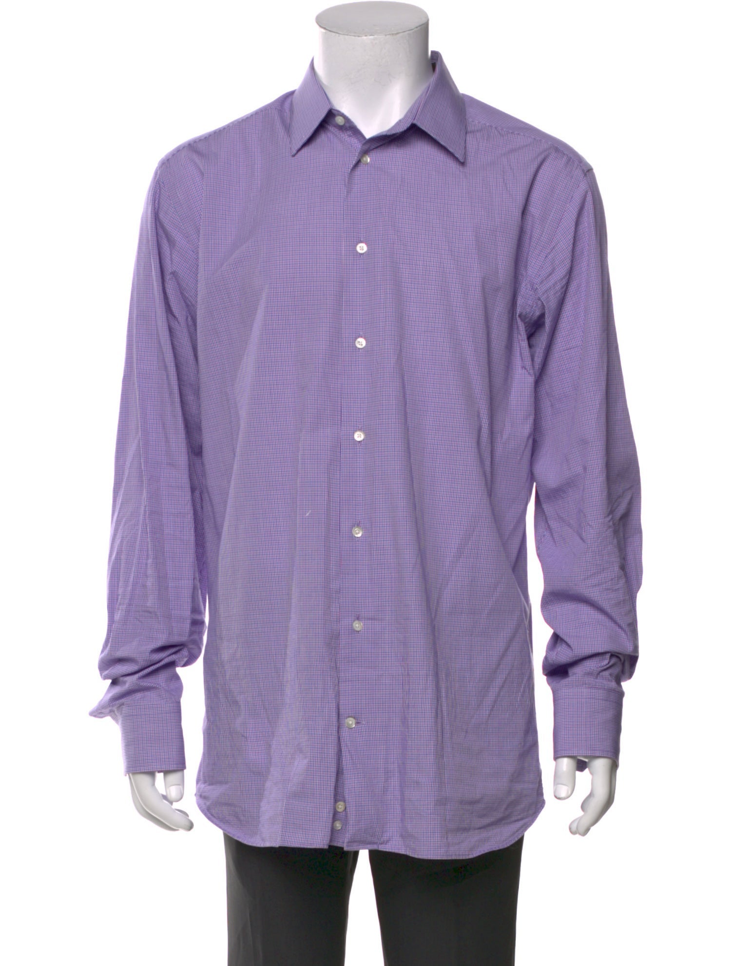 Emporio Armani Plaid Print Long Sleeve Shirt