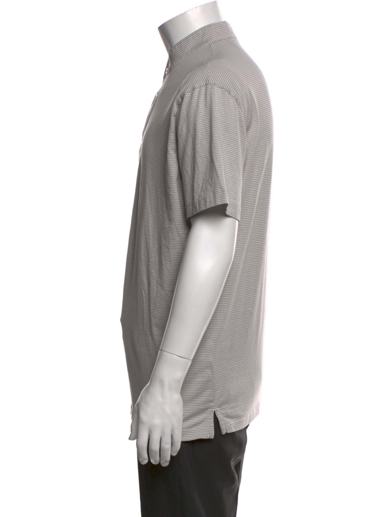 Emporio Armani Striped Mock Neck Polo Shirt