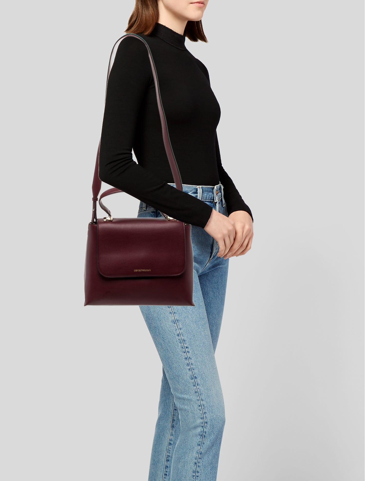 Emporio Armani Leather Top Handle Bag