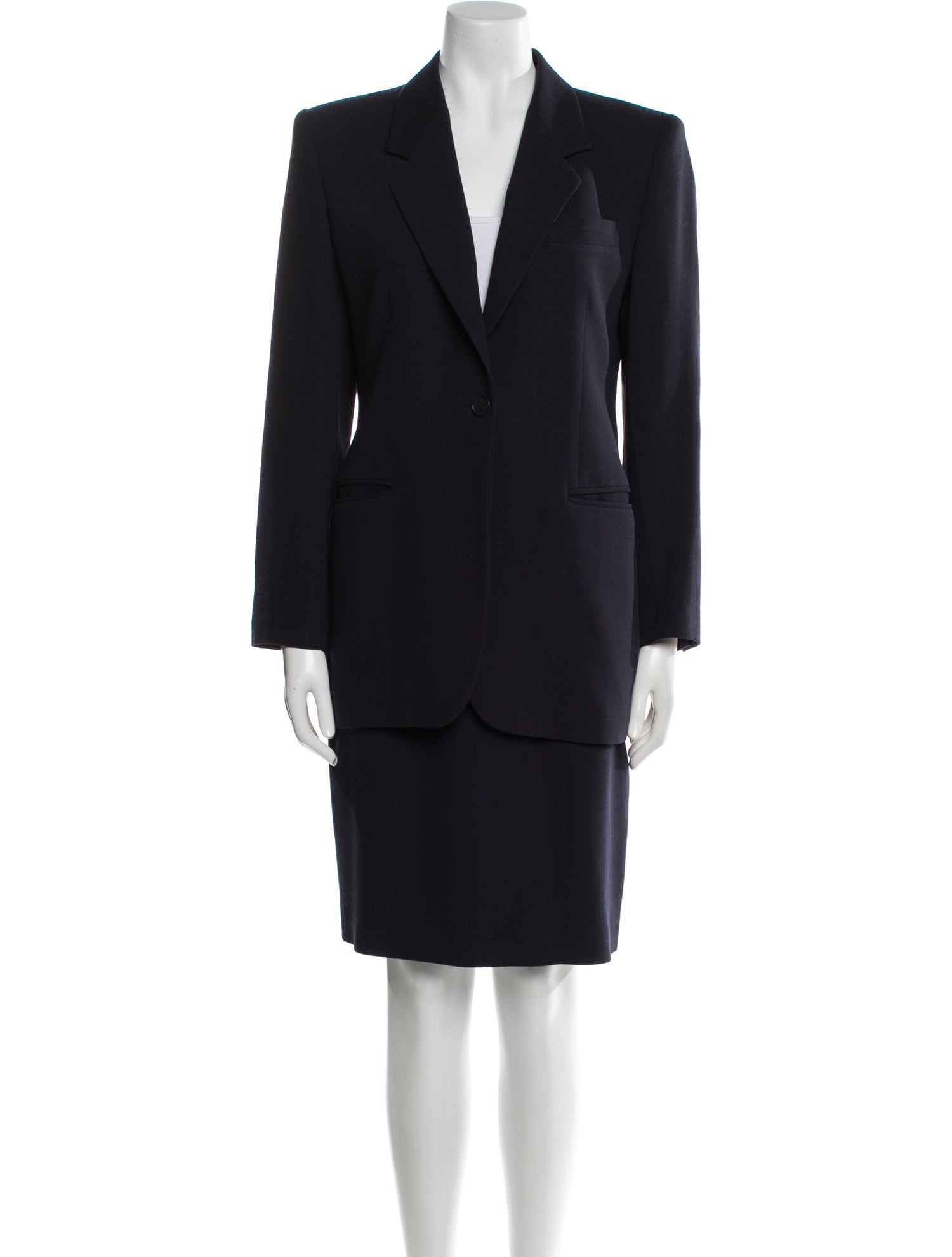 Emporio Armani Pleated Accents Skirt Suit