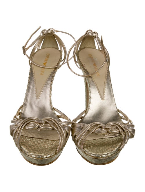 Emporio Armani Embossed Leather D'Orsay Pumps