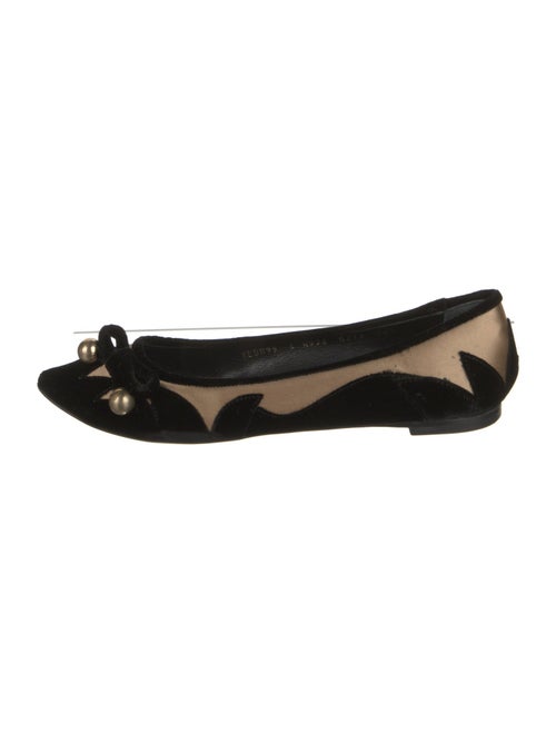 Emporio Armani Velvet Colorblock Pattern Ballet Flats
