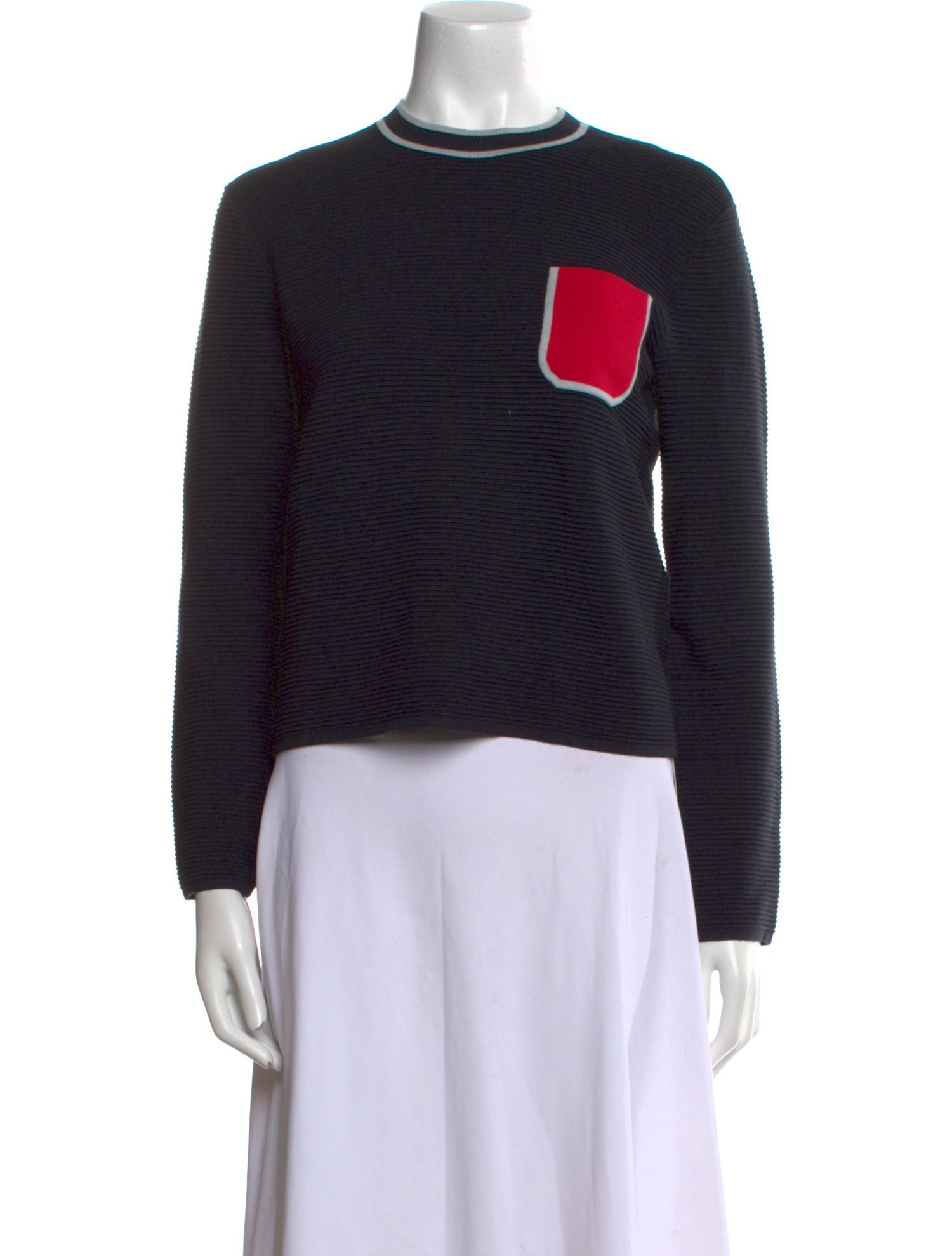 Emporio Armani Colorblock Pattern Mock Neck Sweater