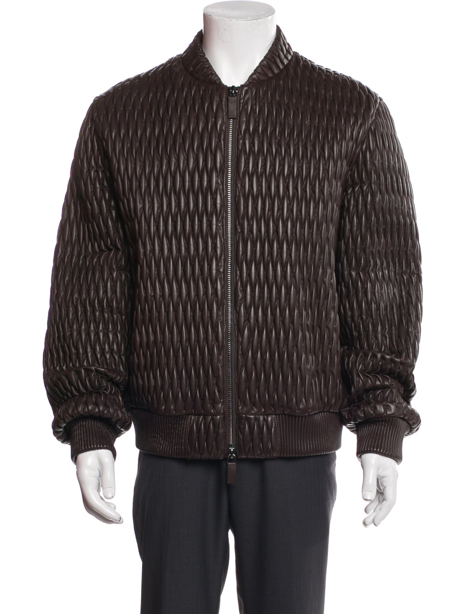 Emporio Armani Lamb Leather Bomber Jacket