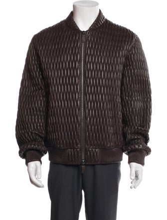 Emporio Armani Lamb Leather Bomber Jacket