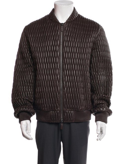Emporio Armani Lamb Leather Bomber Jacket