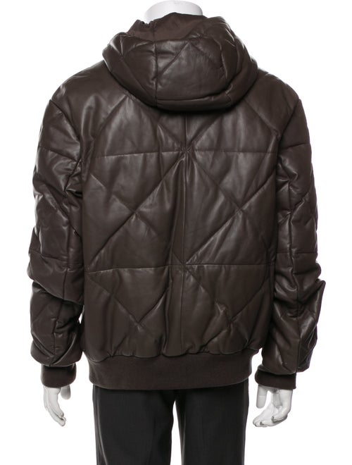 Emporio Armani Lamb Leather Puffer Coat