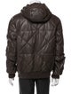 Emporio Armani Lamb Leather Puffer Coat