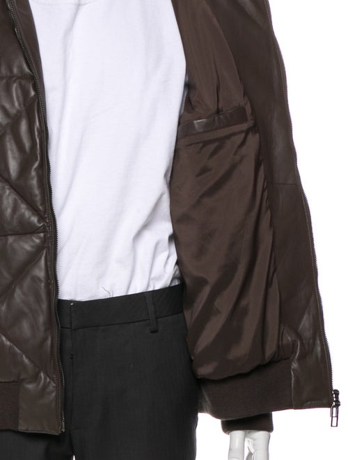 Emporio Armani Lamb Leather Puffer Coat