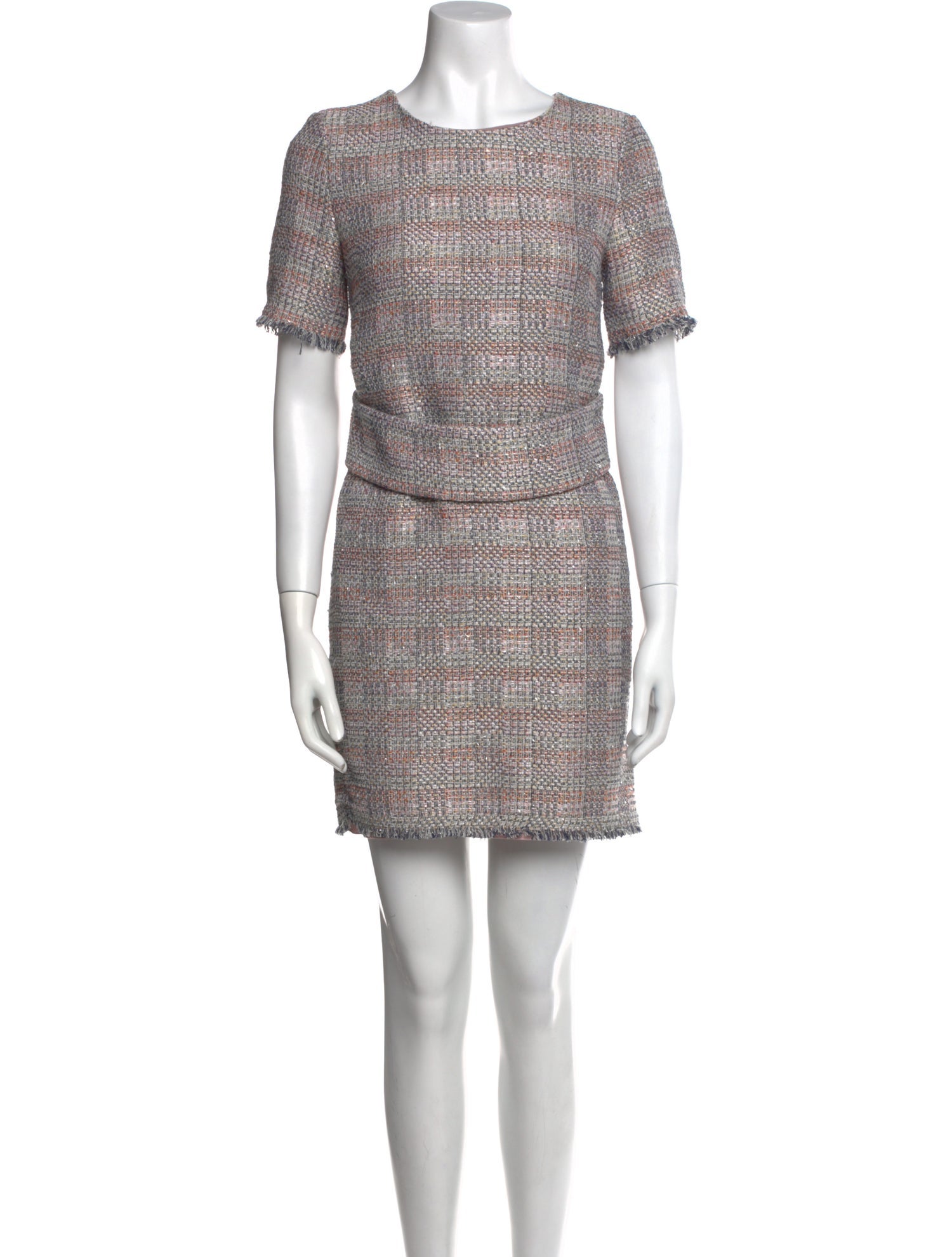 Emporio Armani Tweed Pattern Mini Dress
