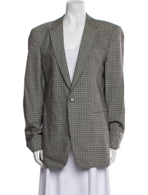 Emporio Armani Virgin Wool Plaid Print Blazer