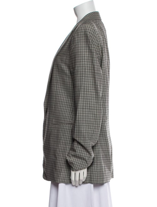 Emporio Armani Virgin Wool Plaid Print Blazer