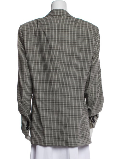 Emporio Armani Virgin Wool Plaid Print Blazer