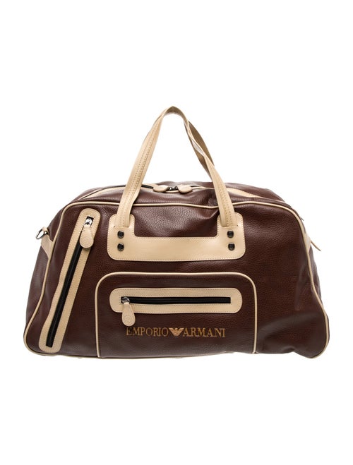 Emporio Armani Leather Weekender Bag