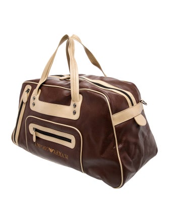 Emporio Armani Leather Weekender Bag