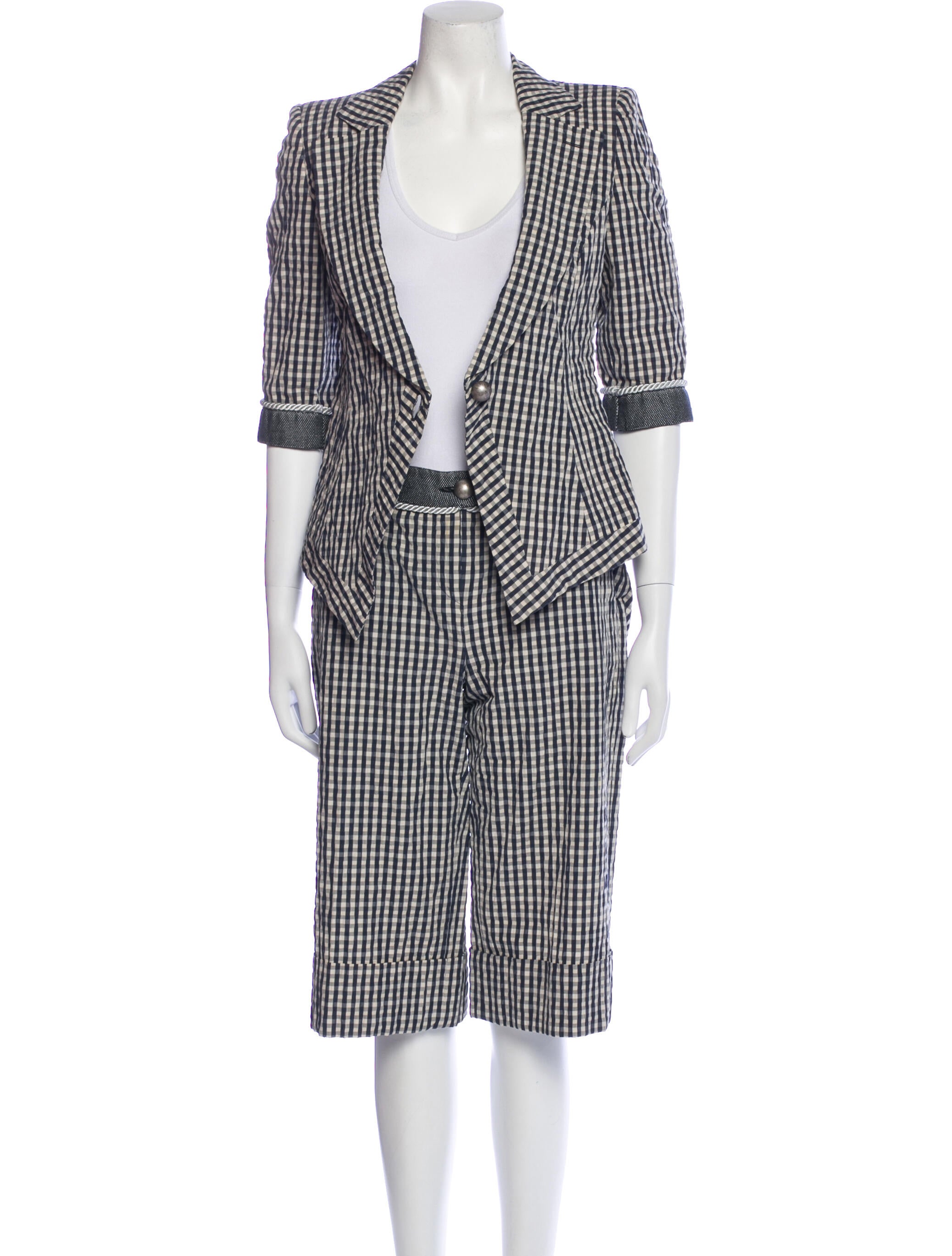 Emporio Armani Plaid Print Short Set