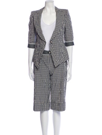 Emporio Armani Plaid Print Short Set