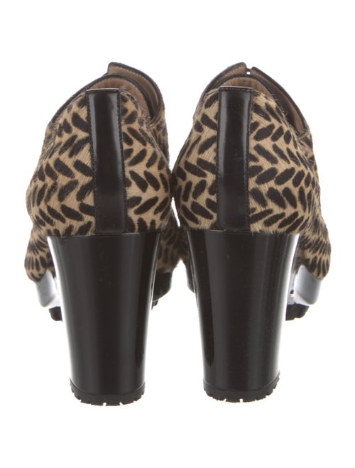 Emporio Armani Calf Hair Animal Print Lace-Up Boots