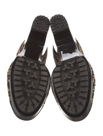 Emporio Armani Calf Hair Animal Print Lace-Up Boots