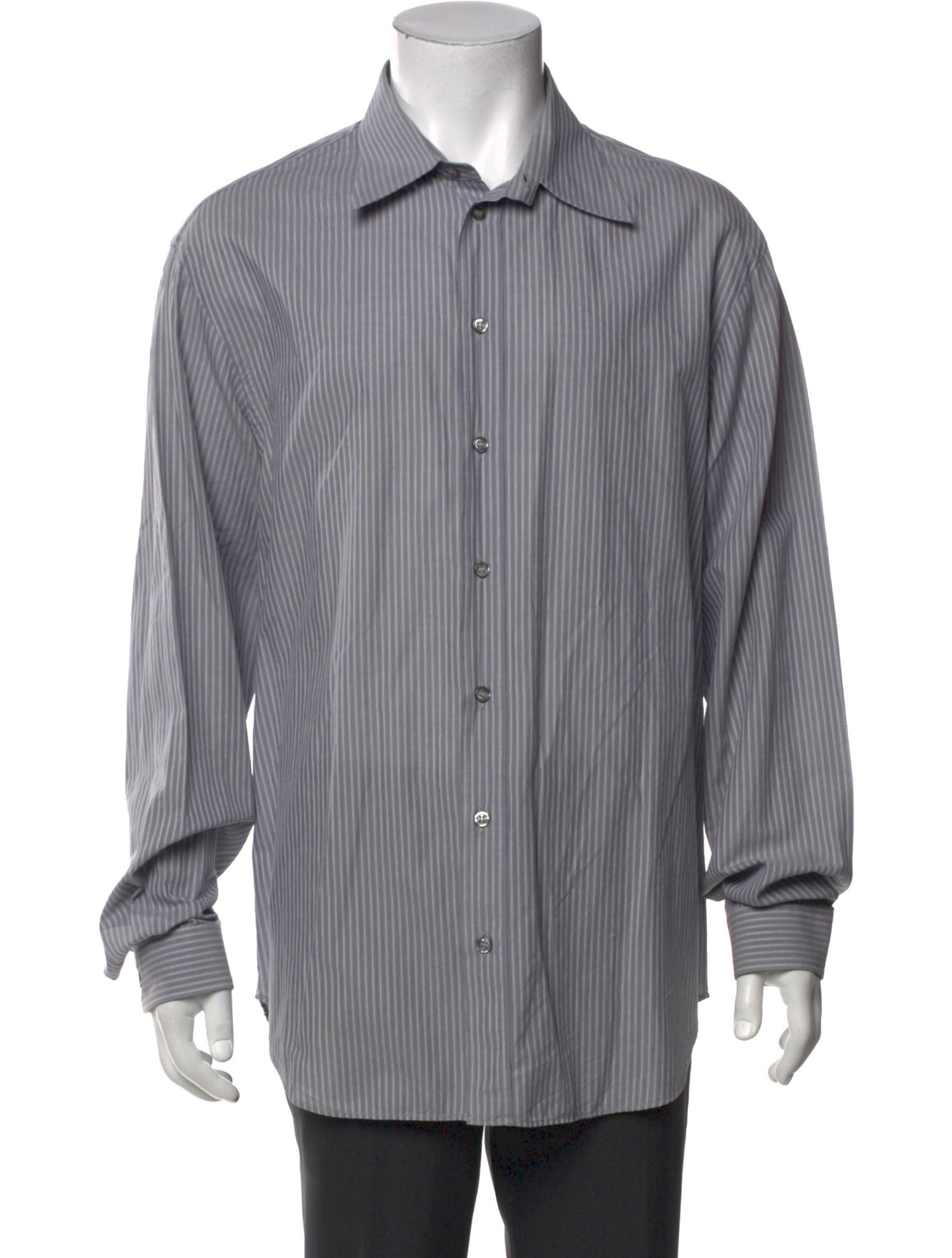 Emporio Armani Striped Long Sleeve Dress Shirt