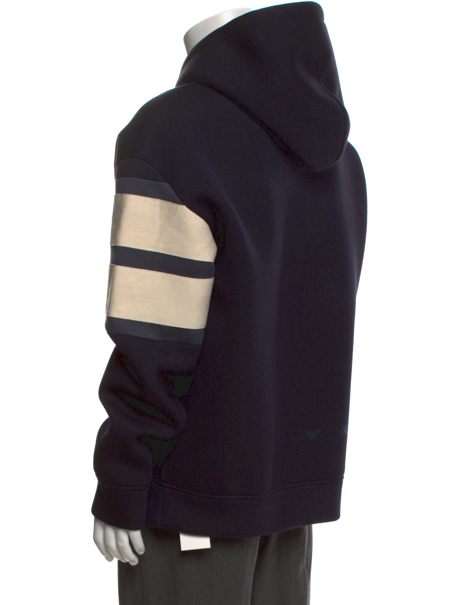 Emporio Armani Striped Crew Neck Hoodie