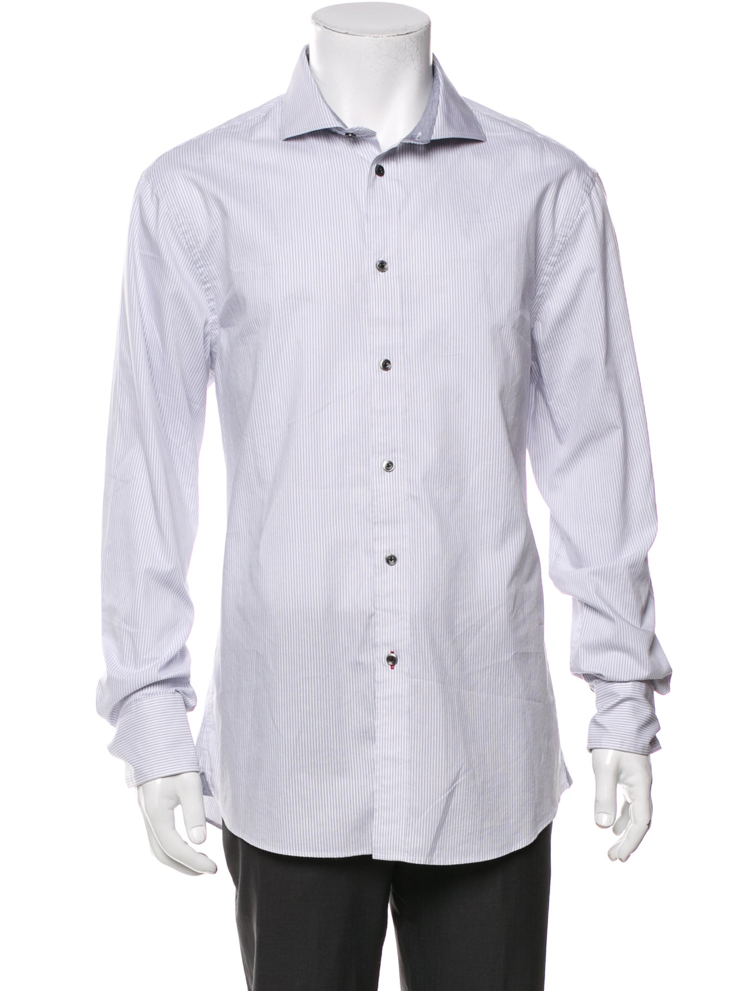 Emporio Armani Striped Long Sleeve Dress Shirt