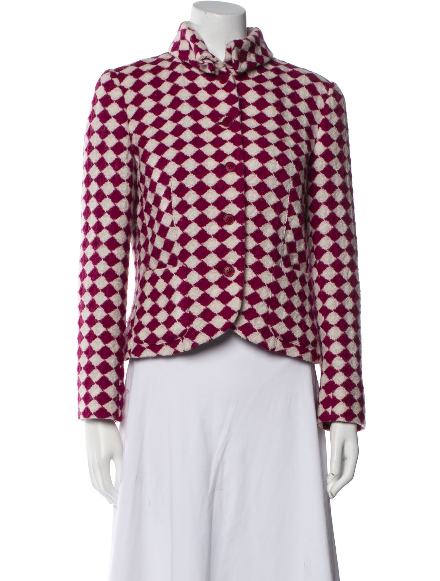 Emporio Armani Wool Plaid Print Blazer