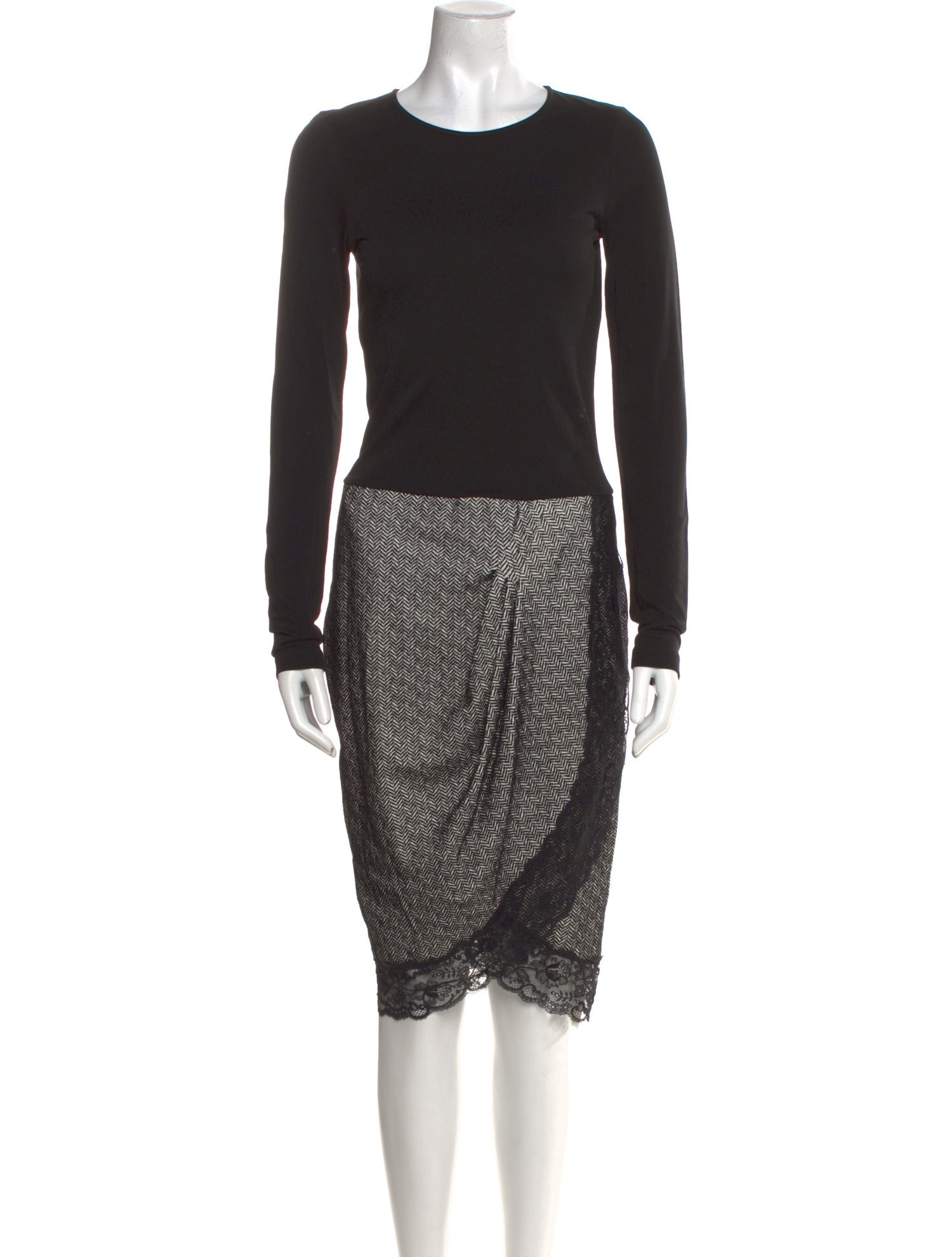 Emporio Armani Crew Neck Midi Length Dress